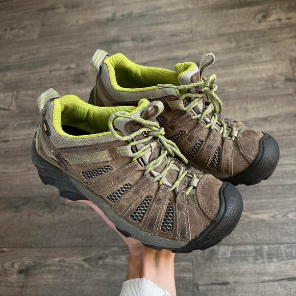 Keen Shoes - Vintage Brown Green Tactical Rubber Toe Keen Hiking Sporty Trail Shoes